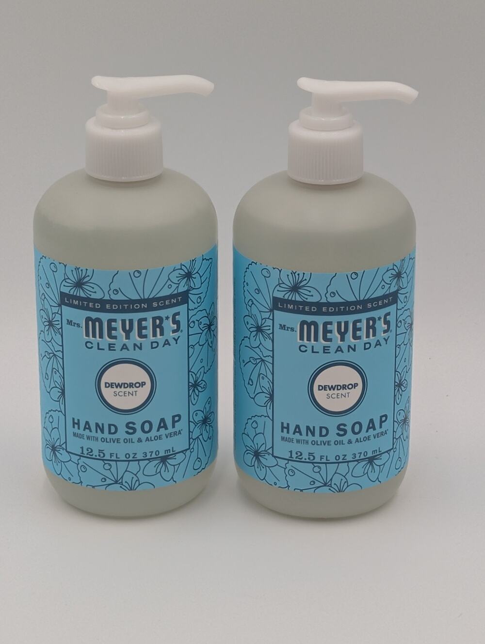 2-Pack Mrs Meyers Clean Day Dewdrop Scent Hand Soap Limited Edition Aloe 12.5oz
